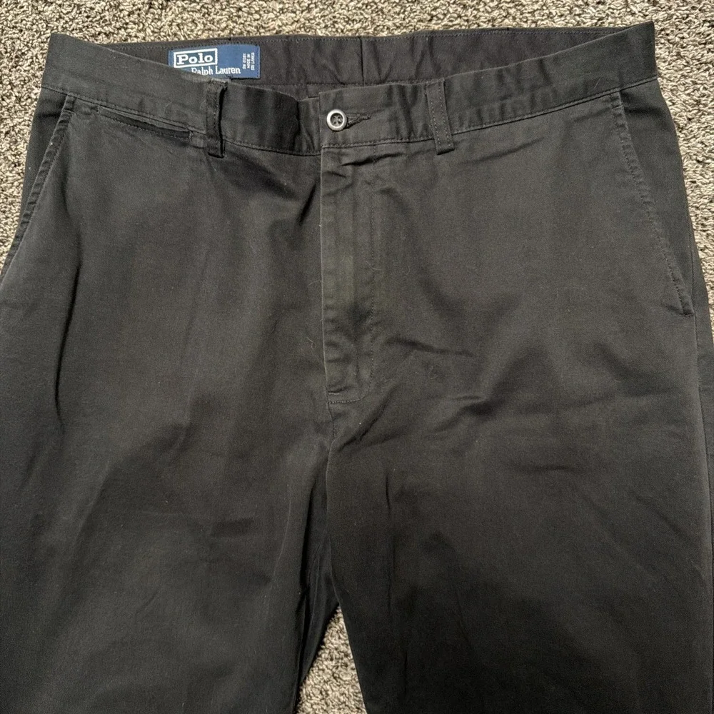 Polo Ralph Lauren Pants Mens 35x27 Black Classic Chino Prospect Cotton Twill‎